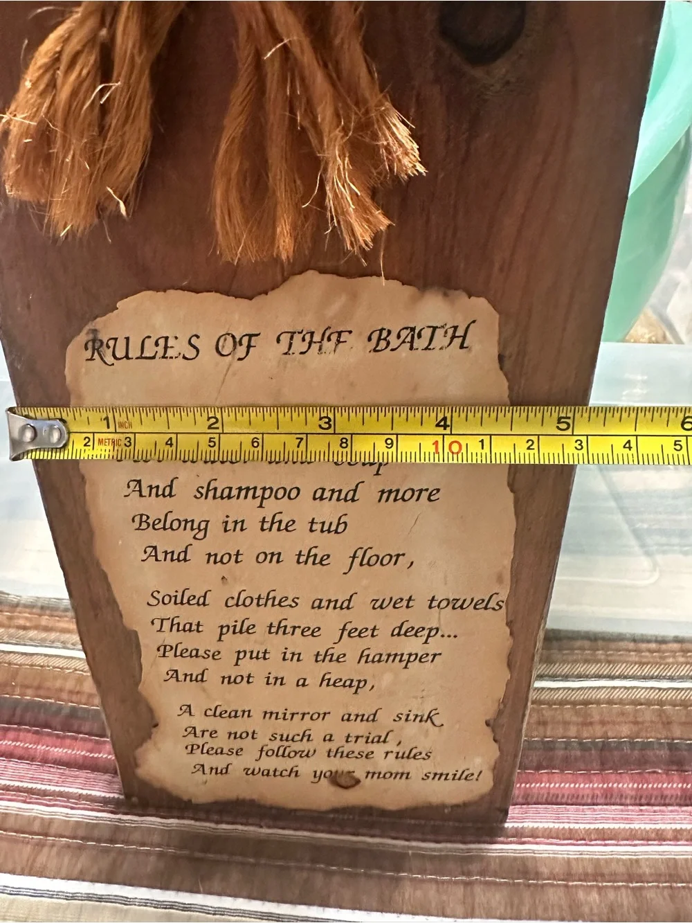 Rustic Wood 'Rules of the Bath' Wall Plaque - Brown